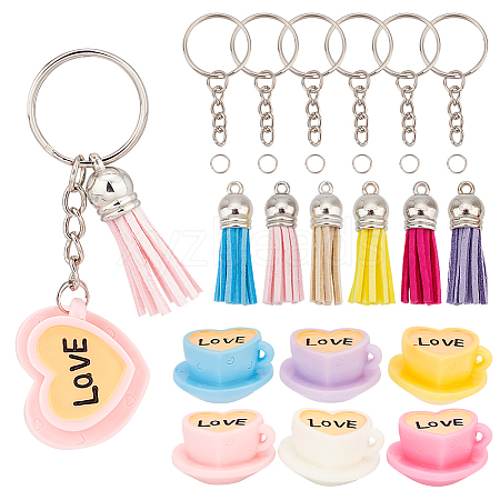 CHGCRAFT High Tea Theme Resin Keychain Making Kits DIY-CA0005-19B-1