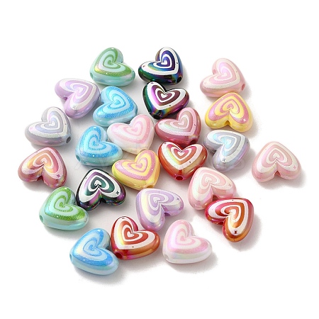 Plated AB Acrylic Beads X-OACR-B020-03-1