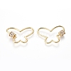 Brass Micro Pave Cubic Zirconia Screw Carabiner Lock Charms ZIRC-I031-03G-2