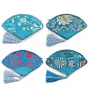 Fan Shaped Brocade Cloth Zipper Bags with Tassel PW-WG5C20D-02-1