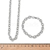 304 Stainless Steel Twisted Link Cable Chain Necklace & Bracelet Set  SJEW-D091-01P-4