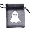 Halloween Organza Ghost Printed Gift Bags with Drawstring PW-WG768D7-06-1