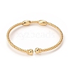 Rack Plating Brass Cuff Bangles with Bead BJEW-E071-07G-2