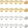 SUPERFINDINGS 200Pcs 2 Colors Rack Plating Brass Ear Nut KK-FH0003-79-1