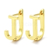 Brass Letter Stud Earrings for Women EJEW-A038-01J-G-1