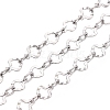 304 Stainless Steel Textured Ginkgo Leaf Link Chains CHS-Q009-07P-1
