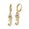 Brass Clear Cubic Zirconia Hoop Earrings EJEW-M045-01J-1