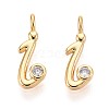 Brass Micro Pave Cubic Zirconia Charms KK-N263-97G-I-1