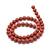 Grade A Natural Red Jasper Bead Strands G-P075-36-8mm-2