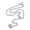 Non-Tarnish 304 Stainless Steel Round Pendant Necklaces NJEW-I126-09P-2