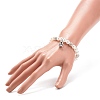 ABS Plastic Imitation Pearl  & Rhinestone Beaded Stretch Bracelet with Alloy Charm for Women BJEW-JB08526-02-3