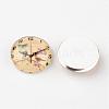 Clock Printed Glass Cabochons X-GGLA-A002-12mm-YY-5