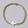 Beach Style Brass and Cross Shell beads Bracelet for Women Layered Wear NR0420-2-1