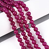 Dyed Natural Mashan Jade Round Beads Strands G-T139-6mm-67D-2
