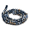 Opaque Solid Color Electroplate Glass Beads Strands EGLA-A039-P4mm-B09-2