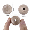 Natural Beech Wood Beads WOOD-T020-01D-3