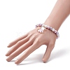 3Pcs 3 Color Glass Pearl Round Beaded Stretch Bracelets Set BJEW-JB09328-3