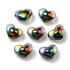 UV Plating Rainbow Iridescent Transparent Acrylic Beads OACR-C007-04F-1