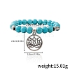 Synthetic Turquoise Beaded Stretch Bracelets PW-WGFC66C-06-1