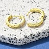 Brass Clear Cubic Zirconia Hoop Earrings EJEW-M047-19G-3