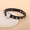 2Pcs Adjustable Gothic PU Leather Alloy Heart Spike Rivet Heart Choker Necklaces for Women NJEW-CL0001-17A-3