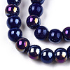 Electroplate Opaque Glass Beads Strands GLAA-T032-P6mm-AB03-2