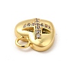 Rack Plating Brass Micro Pave Cubic Zirconia Charms KK-P230-18G-3