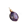 Wire Wrapped Natural Amethyst Pendants PW-WG0D471-01-5