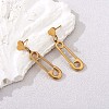 430 Stainless Steel Safety Pin Shape Dangle Stud Earrings for Women JE946A-5