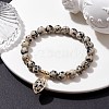 Natural Dalmatian Jasper Stretch Bracelets BJEW-JB10092-06-2