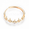 Brass Micro Clear Cubic Zirconia Adjustable Ring Settings LS-KK-T062-238G-1