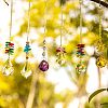 Glass Teardrop & Leaf Hanging Suncatchers Ornaments PW-WG17670-01-3