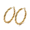 304 Stainless Steel Twist Ring Hoop Earrings for Women EJEW-Q781-08G-1