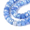 Electroplate Crackle Imitation Jade Glass Beads Strands EGLA-Q135-01A-C02-3