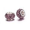 Grade A Rhinestone European Beads CPDL-H001-12x9mm-5-1