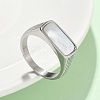 316L Stainless Steel Shell Finger Rings for Women RJEW-U054-01C-P-1