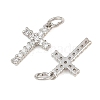 Brass Micro Pave Clear Cubic Zirconia Pendants CU-CBA3D67-04P-2