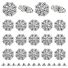 20Pcs Flower Zinc Alloy & Rhinestone & Glass Rivets BUTT-NB0001-84D-1