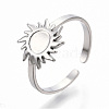 Non-Tarnish 304 Stainless Steel Sun Cuff Rings LS-RJEW-N038-116P-1