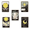 5Pcs 5 Style Fashion Tarot Card Enamel Pin JEWB-SZ0001-15-1