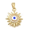 Brass Micro Pave Clear Cubic Zirconia Pendants KK-C263-22E-G-1