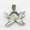 Vintage Men's 304 Stainless Steel Focus Pirate Style Skull Pendants STAS-O044-08-2