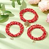 3Pcs 3 Styles Glass Stretch Bracelets BJEW-JB11030-2