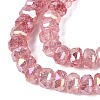 Electroplate Transparent Crackle Glass Beads Strands EGLA-Q135-01A-B08-3