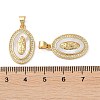 Brass Micro Pave Cubic Zirconia Pendants KK-D057-04G-3