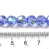 Electroplate Transparent Glass Beads Strands EGLA-A035-T8mm-L14-4