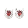 Brass Micro Pave Cubic Zirconia Beads KK-G531-01S-02-1