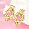 304 Stainless Steel Enamel Stud Earrings for Women EJEW-U046-05G-2