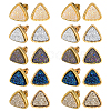 10 Pairs 5 Colors Sparkling Triangle  Alloy Resin Stud Earrings EJEW-HY0001-27-1