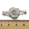 Brass Micro Pave Clear Cubic Zirconia Fold Over Clasps KK-A230-10P-3